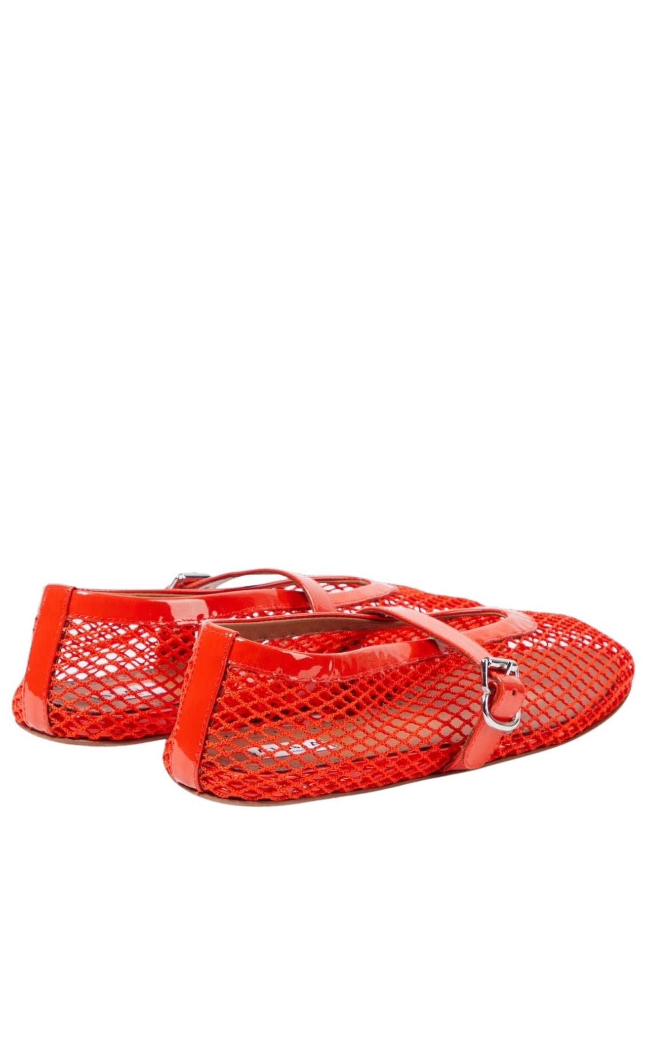 Alaïa Leather - trimmed Fishnet Ballet Flats - Runway Catalog