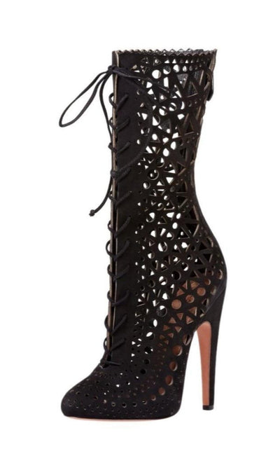 Alaïa Mid Calf Stiletto Boots - Runway Catalog