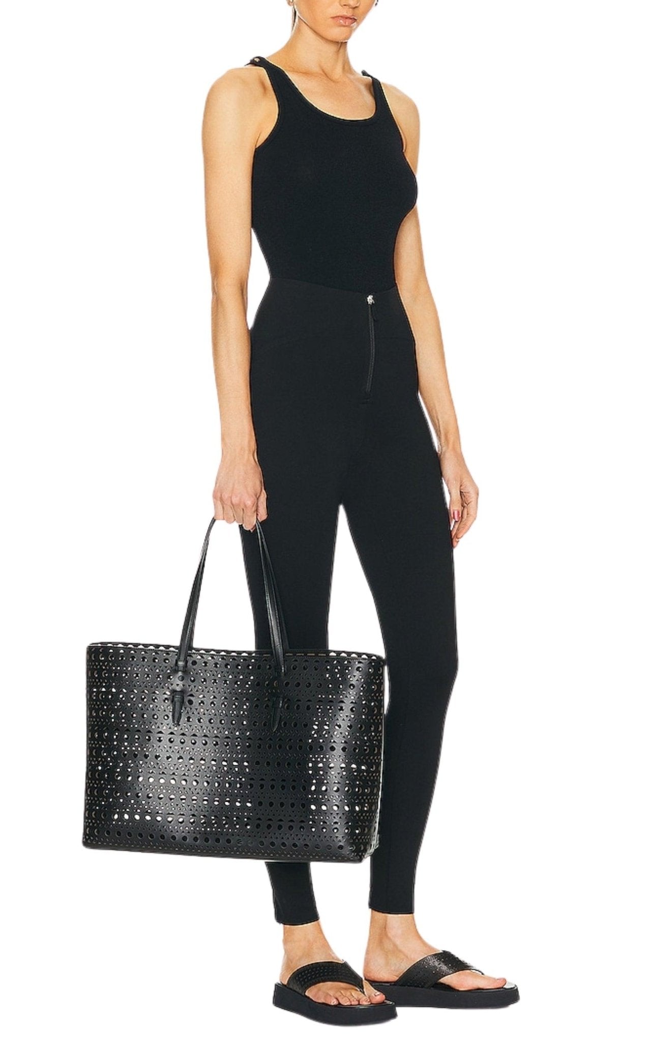 Alaïa Mina 44 Large Leather Tote Bag - Runway Catalog