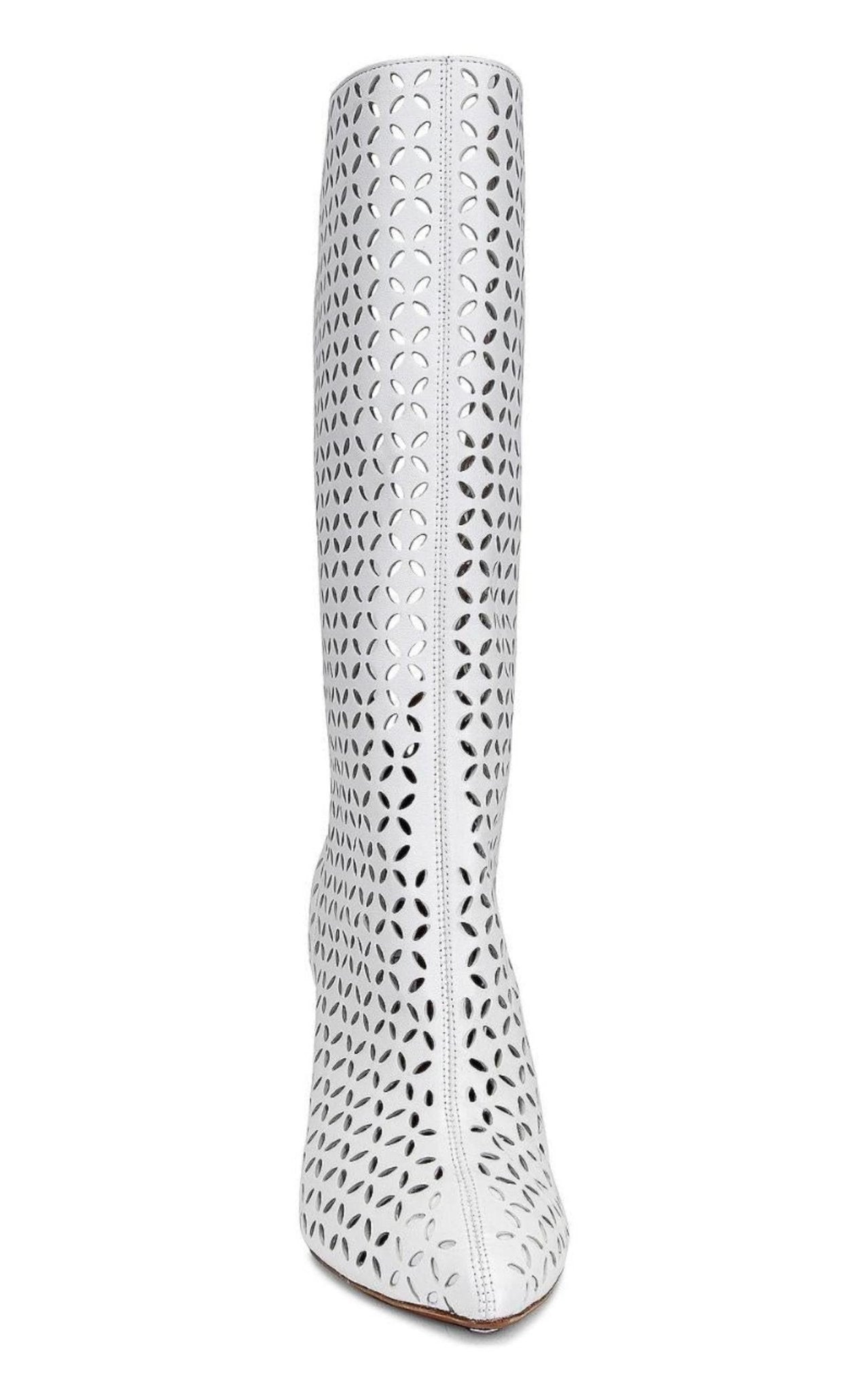 Alaïa Petal Perforated Knee Boots - Runway Catalog