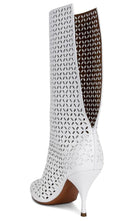 Alaïa Petal Perforated Knee Boots - Runway Catalog