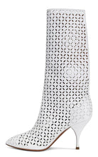 Alaïa Petal Perforated Knee Boots - Runway Catalog