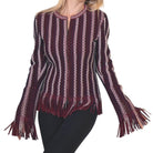 Alaïa Seamed Knit Moto Fringe Jacket - Runway Catalog