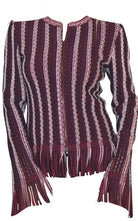 Alaïa Seamed Knit Moto Fringe Jacket - Runway Catalog