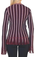 Alaïa Seamed Knit Moto Fringe Jacket - Runway Catalog