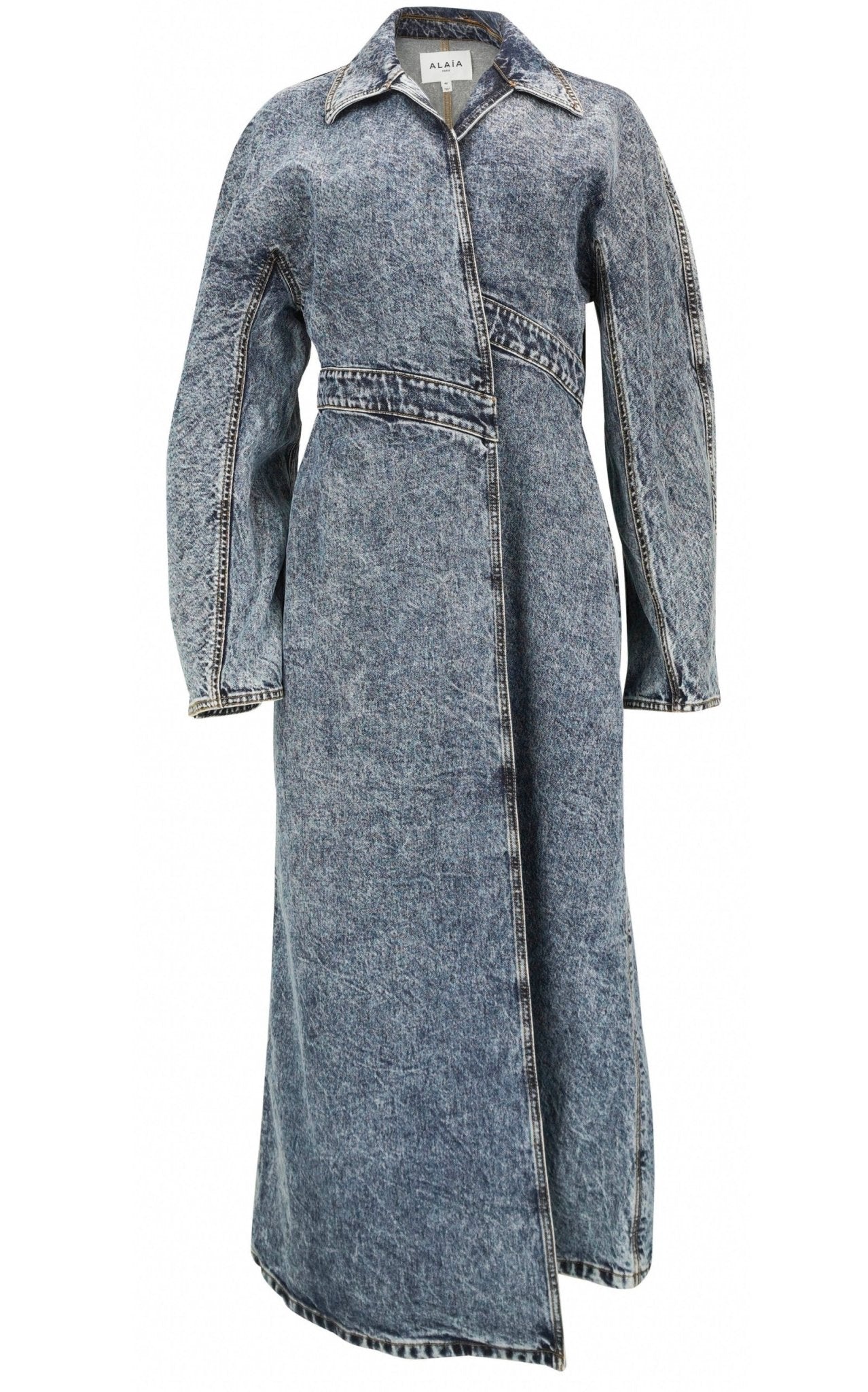 Alaïa Spiral Denim Trench Coat - Runway Catalog
