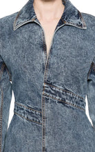 Alaïa Spiral Denim Trench Coat - Runway Catalog