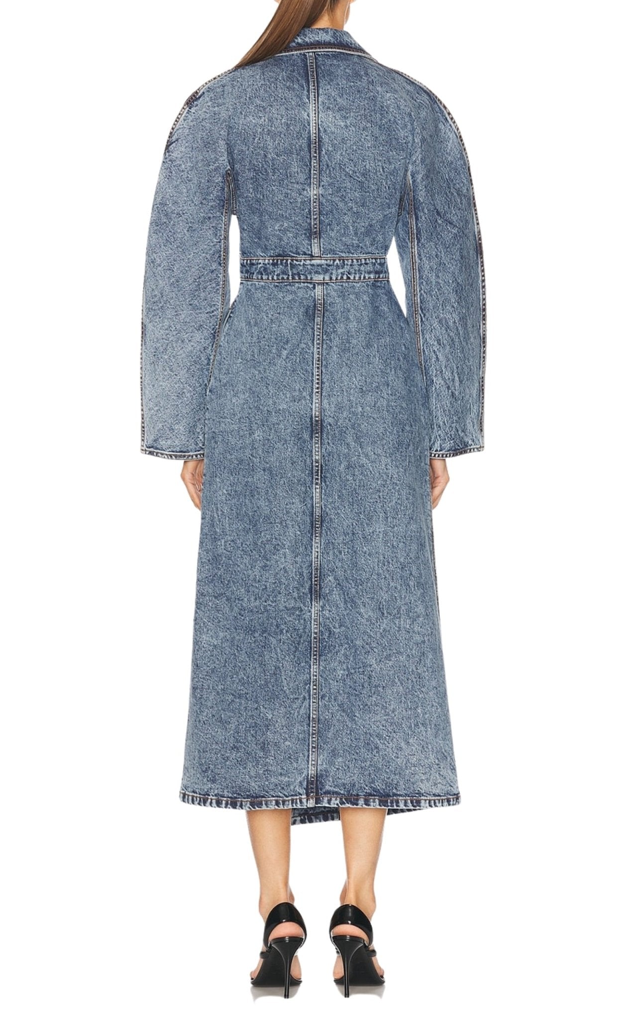 Alaïa Spiral Denim Trench Coat - Runway Catalog