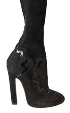 Alaïa Thigh High Black Leather Studded Boots - Runway Catalog
