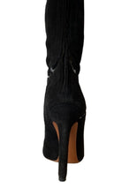 Alaïa Thigh High Black Leather Studded Boots - Runway Catalog