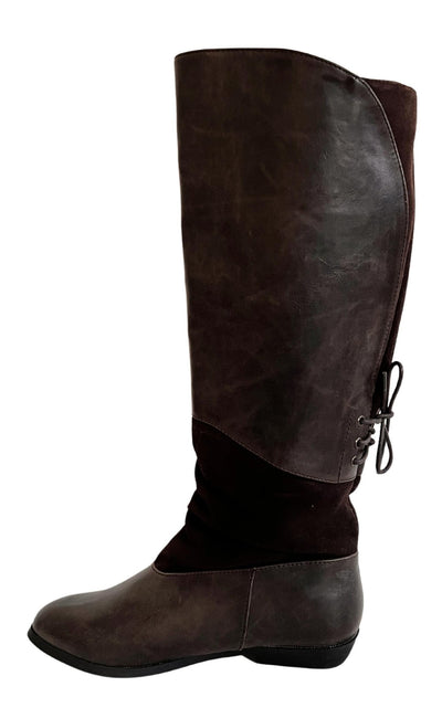 ALDO Brown Leather Riding Boots - Runway Catalog