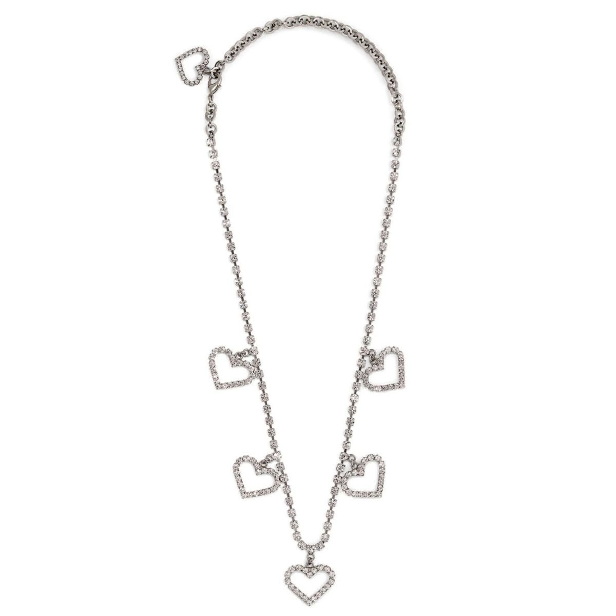 Alessandra Rich Crystal Heart Necklace - Runway Catalog