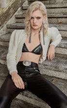 Alessandra Rich Crystal - Heart Tassel Earrings - Runway Catalog