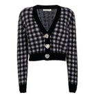 Alessandra Rich Embellished Check Mohair Cardigan - Runway Catalog