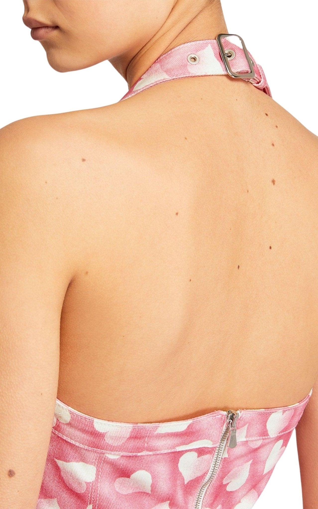 Alessandra Rich Heart - print Halterneck Mini Dress - Runway Catalog