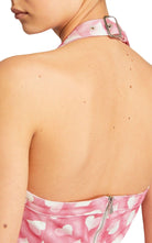 Alessandra Rich Heart - print Halterneck Mini Dress - Runway Catalog