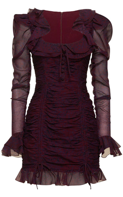 Alessandra Rich Leopard Print Silk Georgette Mini Dress - Runway Catalog