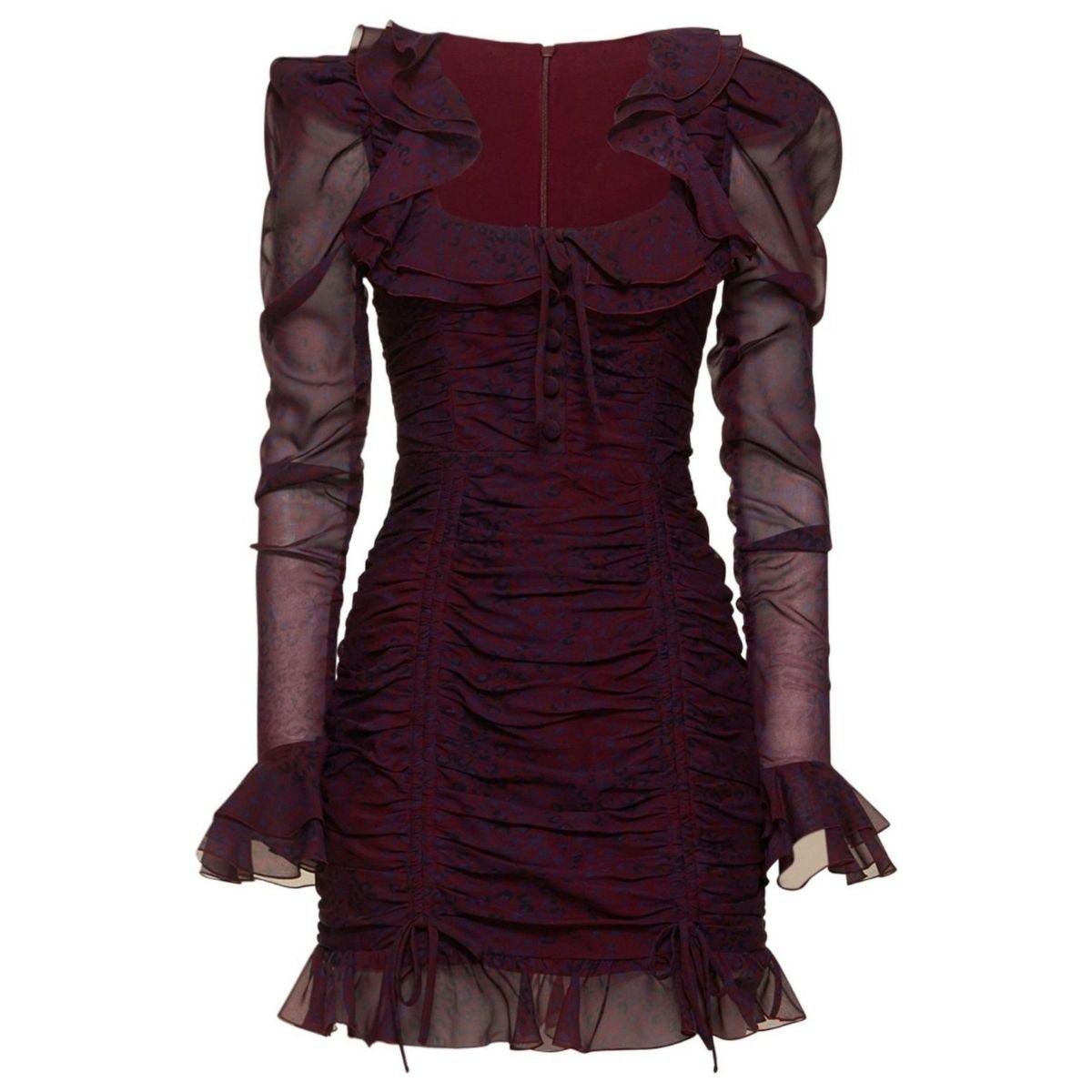 Alessandra Rich Leopard Print Silk Georgette Mini Dress - Runway Catalog