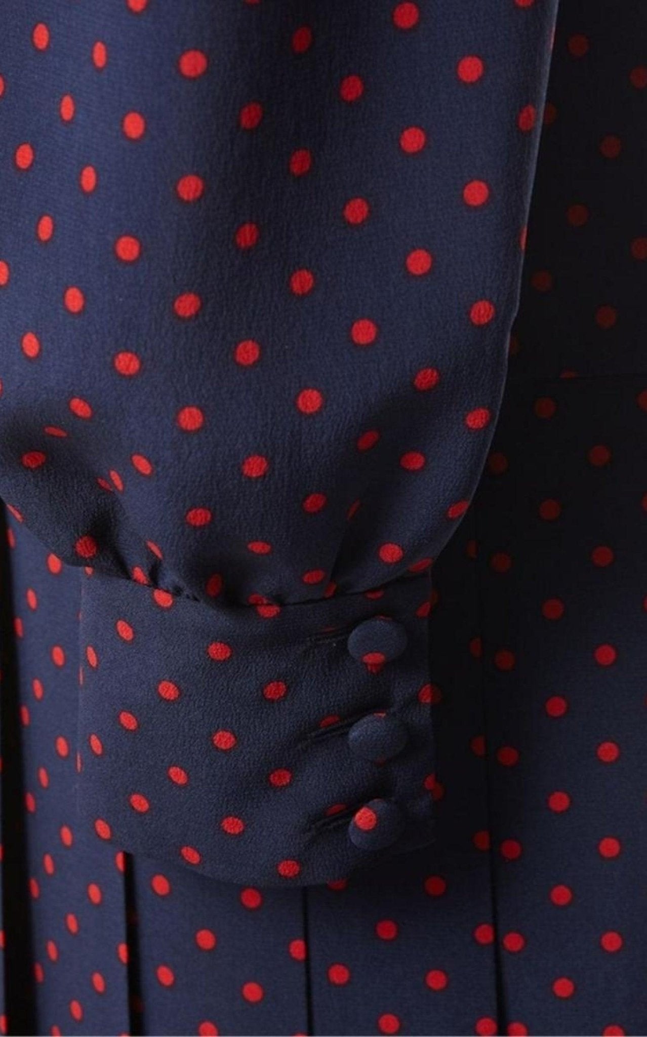 black and red polka dot dress Alessandra Rich Long-Sleeve Highneck Polka-Dot Dress