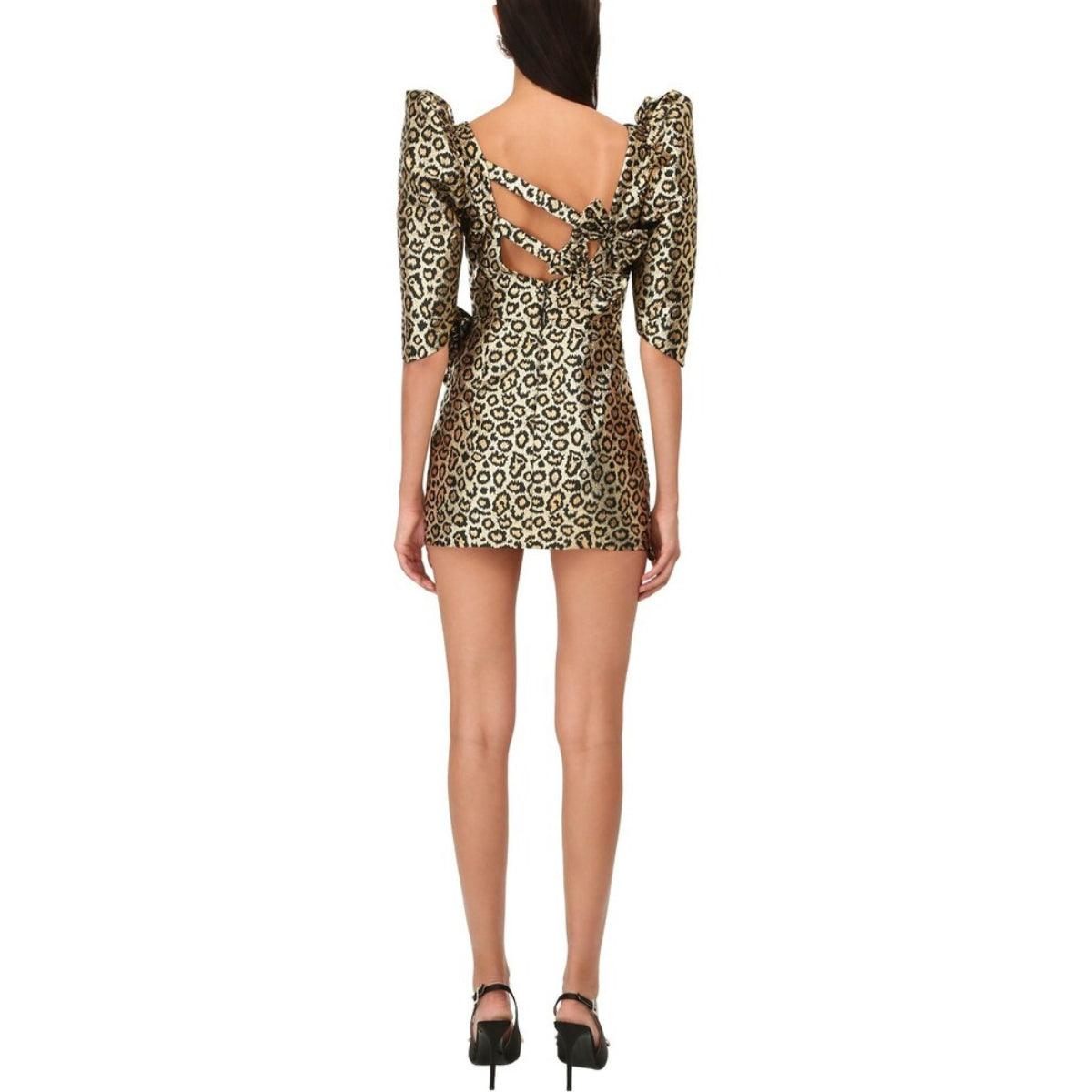 Alessandra Rich Lurex Leo Jacquard Mini Dress - Runway Catalog