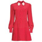 Alessandra Rich Polka Dot Print Silk Shirt Dress - Runway Catalog