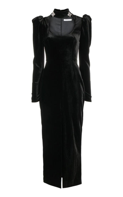 Alessandra Rich Puff - Shoulders Velvet Gown - Runway Catalog