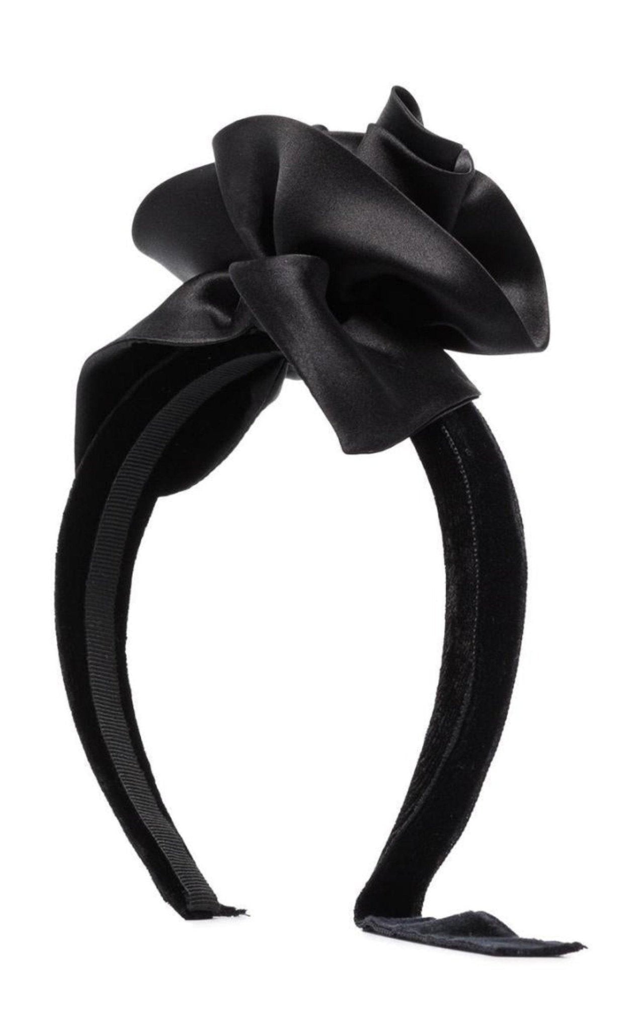 Alessandra Rich Rose Appliqué Tie Headband - Runway Catalog