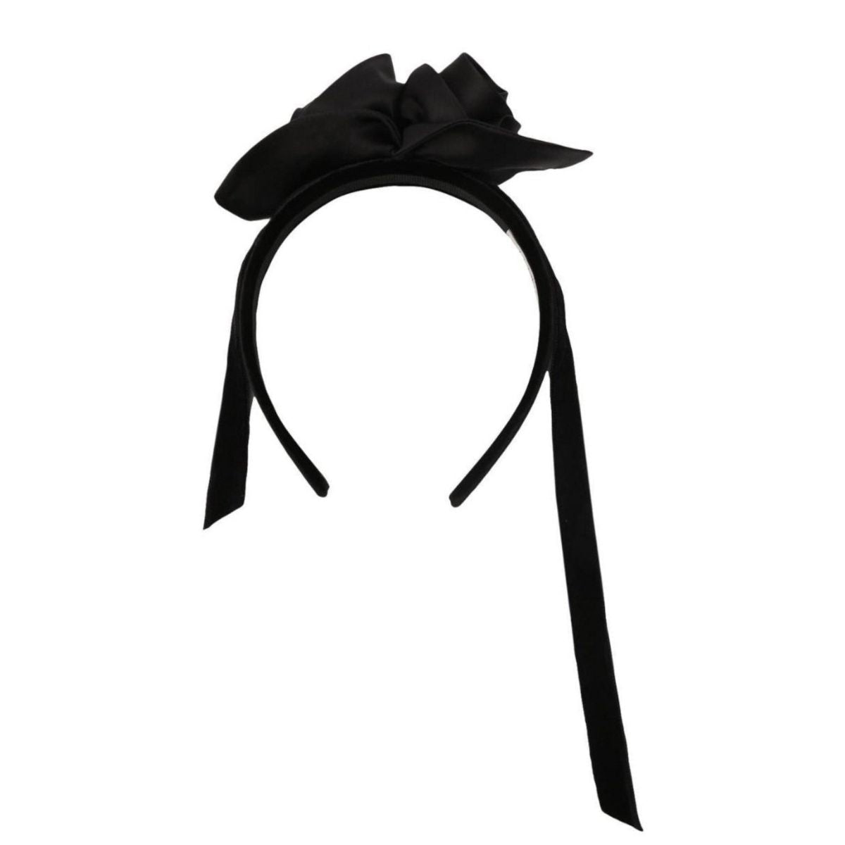 Alessandra Rich Rose Appliqué Tie Headband - Runway Catalog