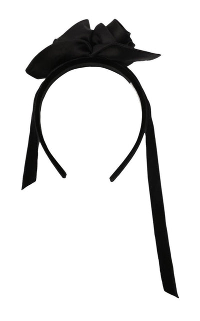 Alessandra Rich Rose Appliqué Tie Headband - Runway Catalog