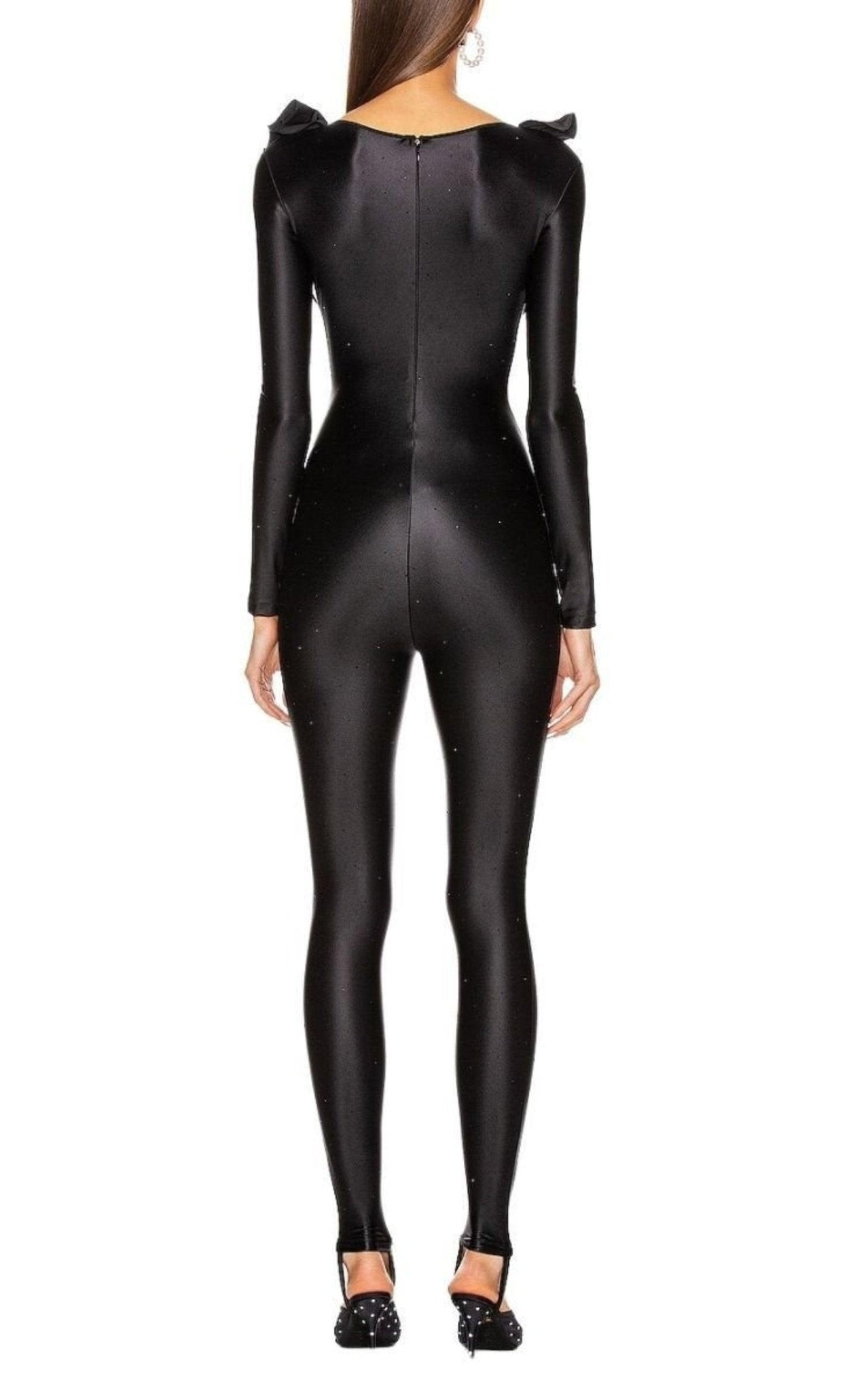 Alessandra Rich Ruffle Crystal Jumpsuit - Runway Catalog