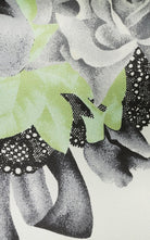 Alessandra Rich Seidensatin-Midikleid mit Rosenprint – Laufsteg-Katalog