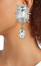 Alessandra Rich Spike Pendant Drop Clip - On Earrings - Runway Catalog