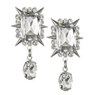 Alessandra Rich Spike Pendant Drop Clip - On Earrings - Runway Catalog