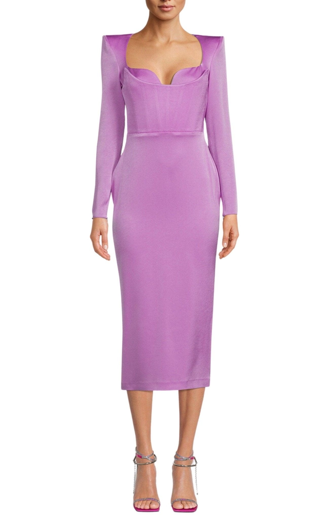 Alex Perry Blythe Satin Crepe Corset Dress
