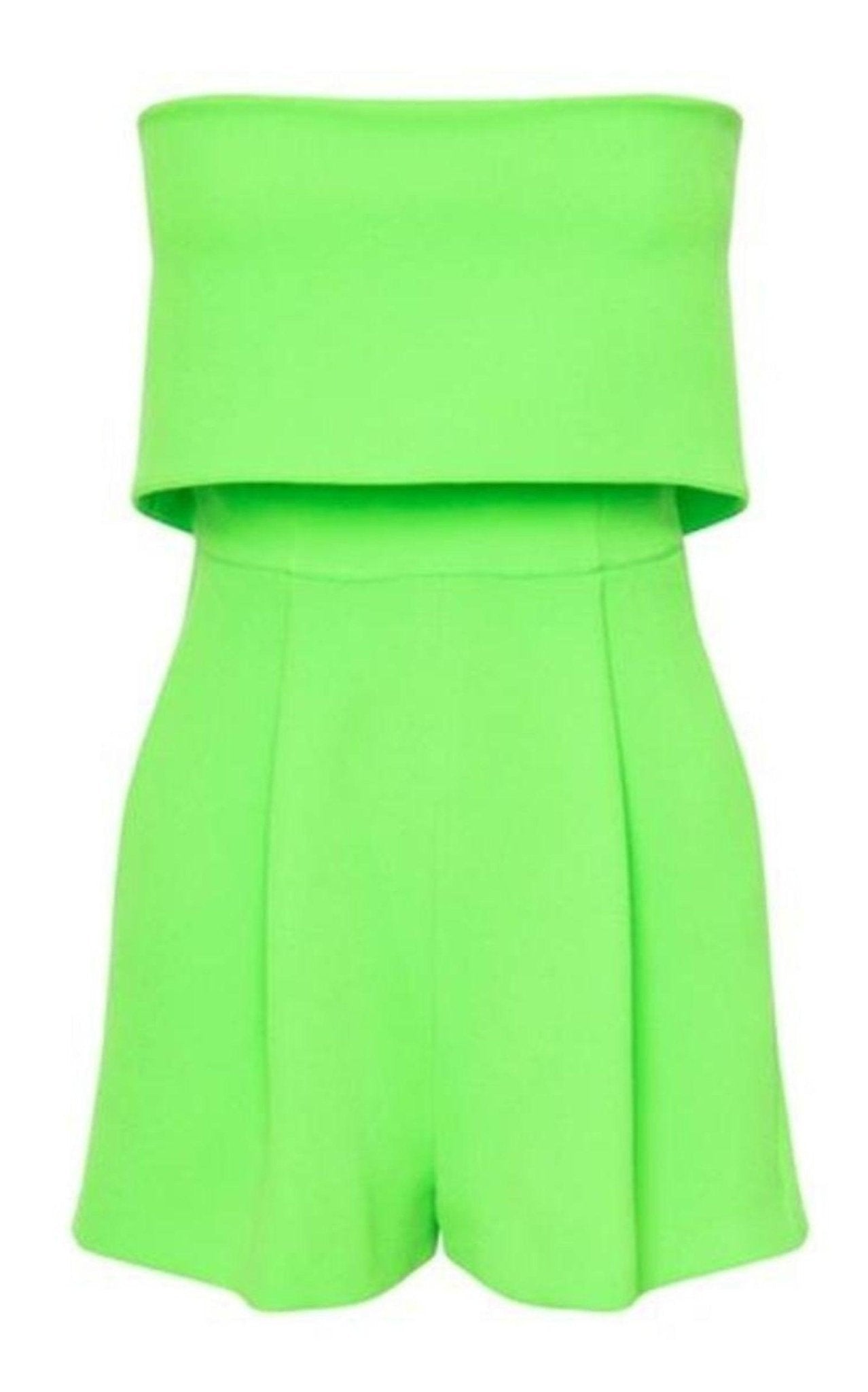 Alex Perry Darby Overlay Crepe Strapless Romper - Runway Catalog