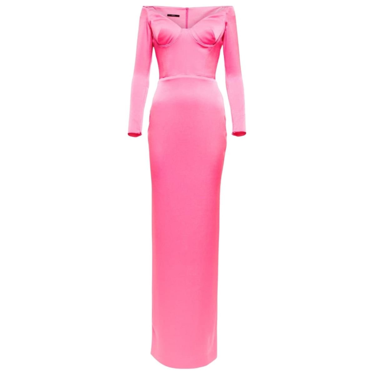 Alex Perry Lane Satin Crepe Off Shoulder Gown - Runway Catalog