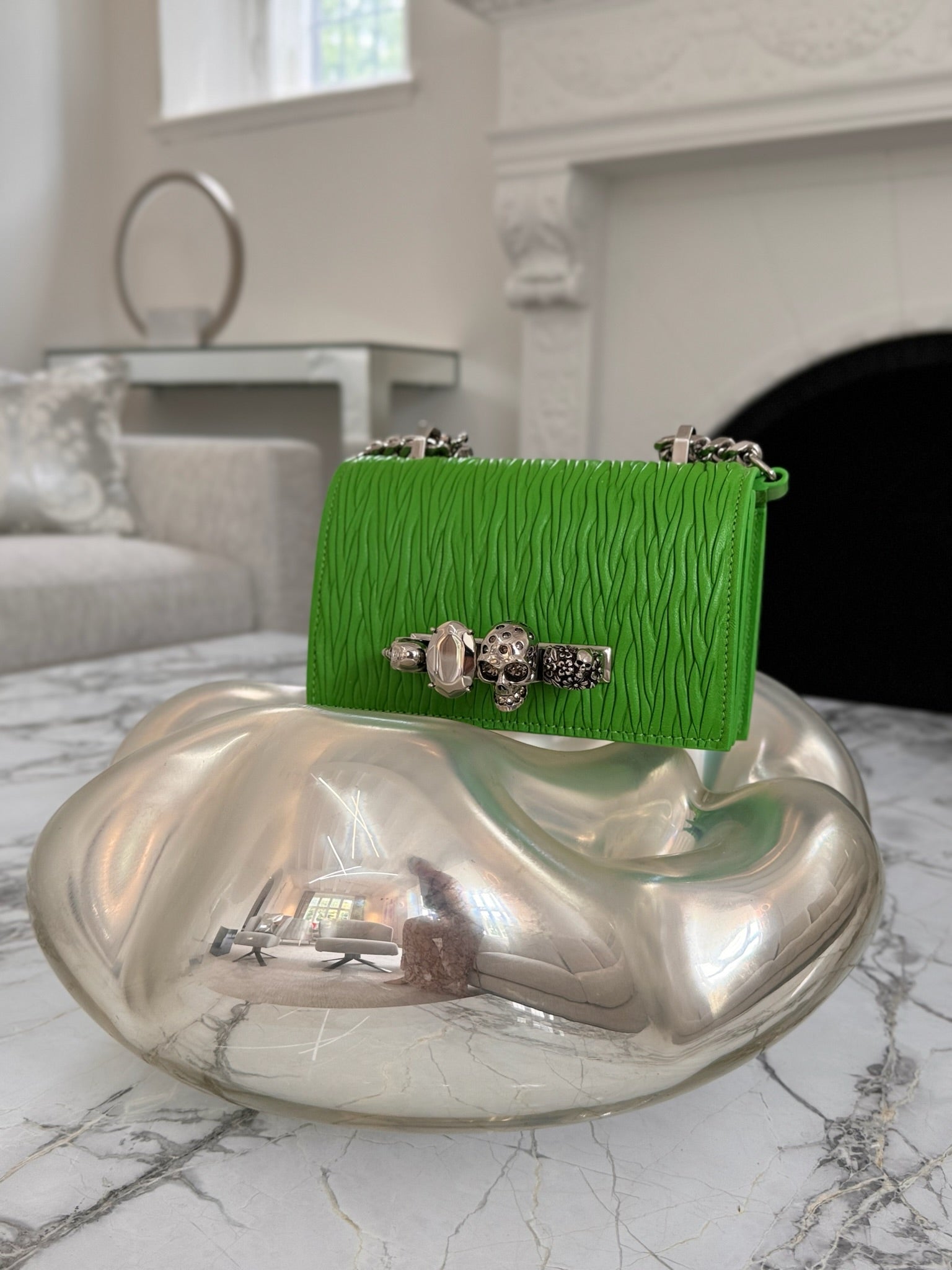 Alexander McQueen Jewelled Small Crossbody Satchel Bag