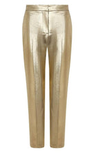 Alexander McQueen Metallic Moire Cigarette Pants - Runway Catalog