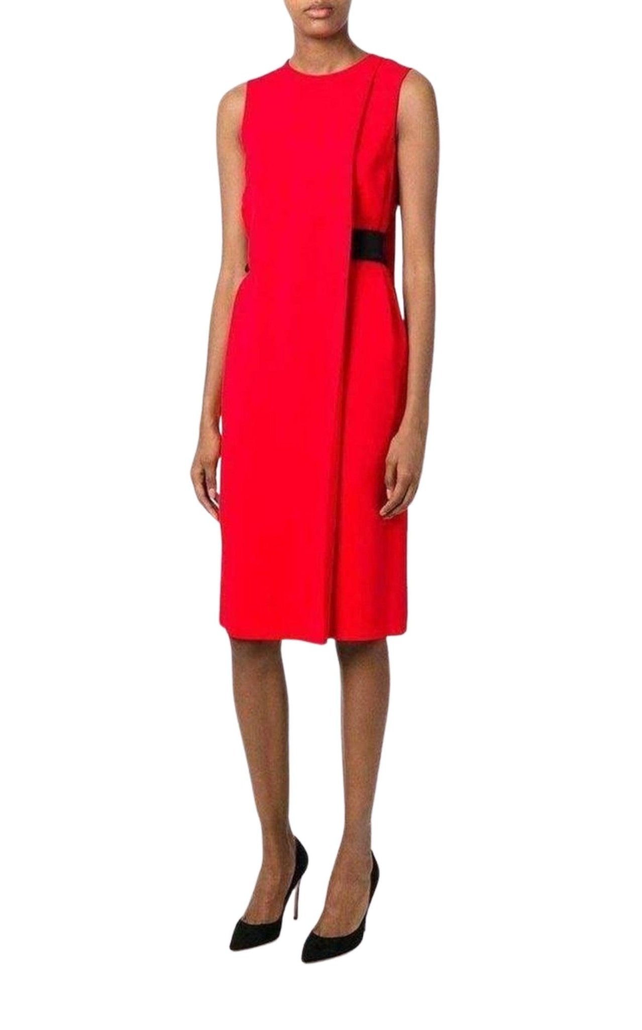 Alexander Wang Belt Detail Red Sheath Dress - Runway Catalog