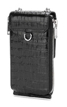 Alexander Wang Black Shoulder Wallet Crocodile Embossed Leather - Runway Catalog