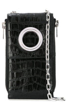Alexander Wang Black Shoulder Wallet Crocodile Embossed Leather - Runway Catalog