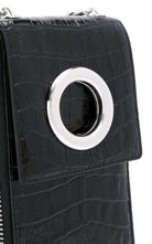Alexander Wang Black Shoulder Wallet Crocodile Embossed Leather - Runway Catalog