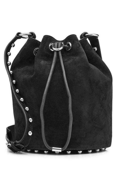 Alexander Wang Black Suede Alpha Bucket Bag - Runway Catalog