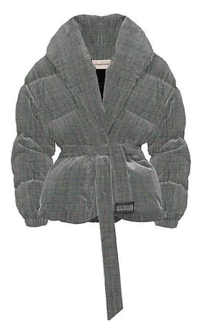 Alexandre Vauthier Checked Stretch - Wool Puffer Jacket - Runway Catalog