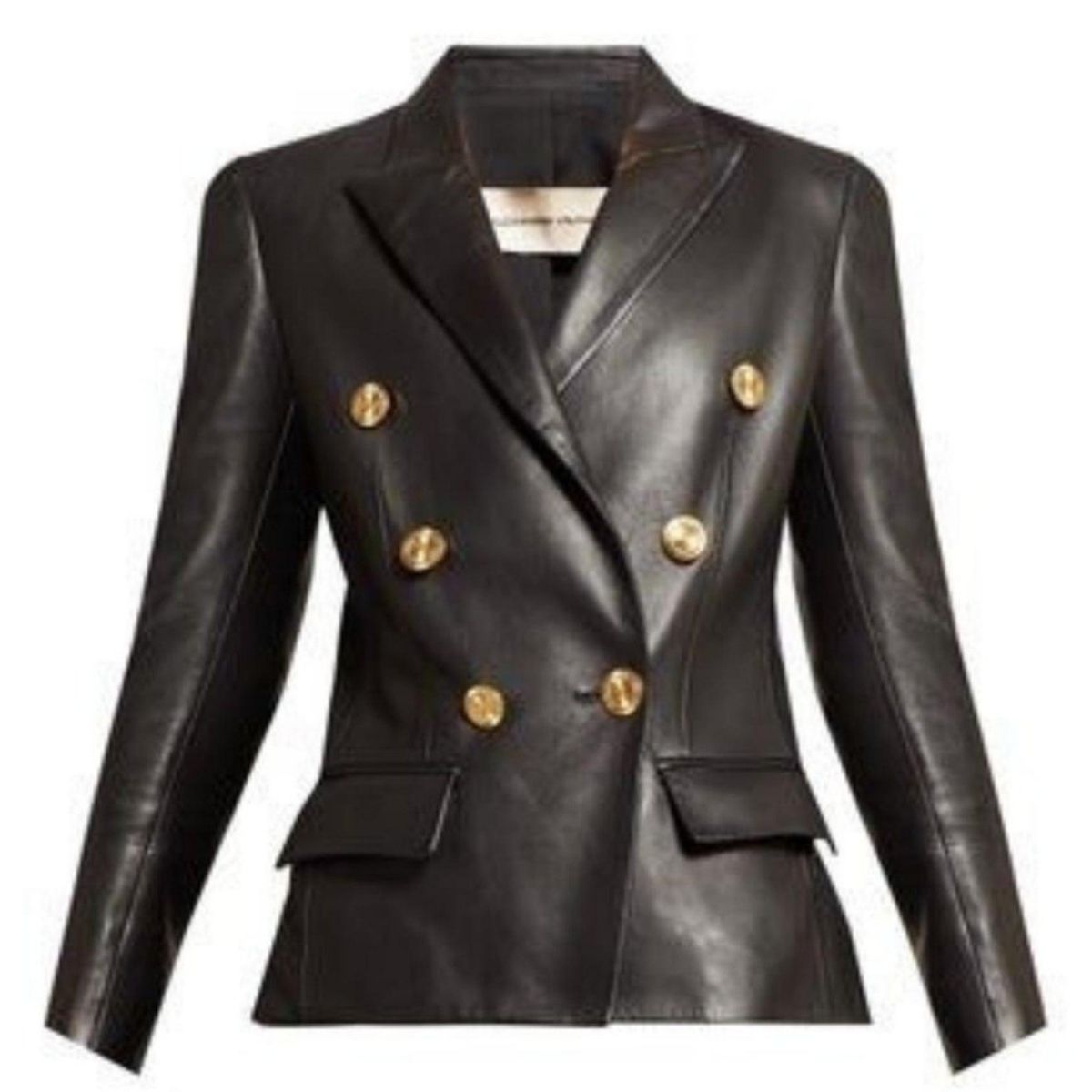 Alexandre Vauthier Double - breasted Leather Blazer - Runway Catalog