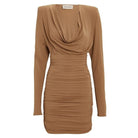 Alexandre Vauthier Draped Jersey Cowl Neck Mini Dress - Runway Catalog