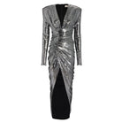 Alexandre Vauthier Ruched Silver Sequined Gown - Runway Catalog