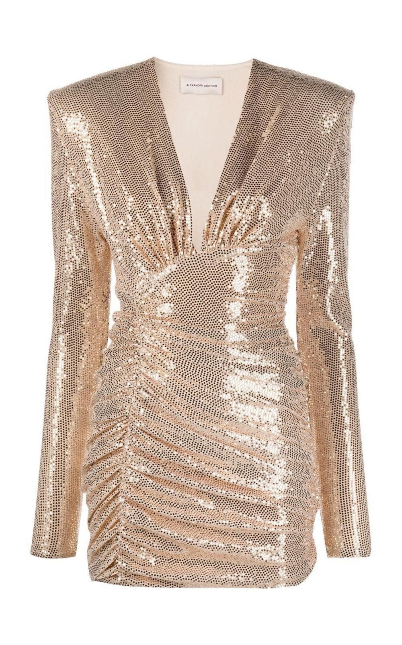 Alexandre Vauthier Ruched V - neck Dress - Runway Catalog
