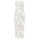 Alexandre Vauthier White Beaded Strapless Midi Dress - Runway Catalog