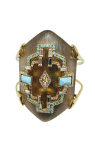 Alexis Bittar Crystal and Turquoise Cuff Bracelet - Runway Catalog